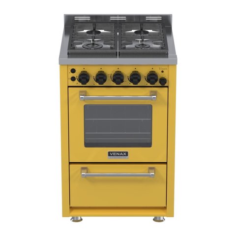 Fogao 4 Bocas Venax Temis Amarelo Gas Glp 220v