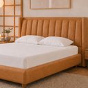 Ver imagem 3 de Cama Japonesa com Cabeceira Seo-Yeon Queen Courino Caramelo - Sallar Home