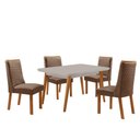 Ver imagem 6 de Mesa de Jantar Copper 4 Lugares Retangular MDF com Vidro 120cm Off White Moderna