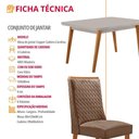Ver imagem 3 de Mesa de Jantar Copper 4 Lugares Retangular MDF com Vidro 120cm Off White Moderna