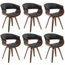 Ver imagem 1 de Kit 6 Cadeiras Decorativas para Escritório Recepção Ohana Fixa Pu Preto