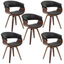 Ver imagem 1 de Kit 5 Cadeiras Decorativas para Escritório Recepção Ohana Fixa Pu Preto