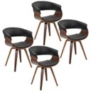 Ver imagem 1 de Kit 4 Cadeiras Decorativas para Escritório Recepção Ohana Fixa Pu Preto