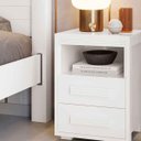 Ver imagem 4 de Mesa de Cabeceira 2 Gavetas Lóquio 100% Mdf - Casa Chick Branco