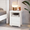 Ver imagem 3 de Mesa de Cabeceira 2 Gavetas Lóquio 100% Mdf - Casa Chick Branco