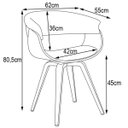 Ver imagem 3 de Kit 3 Cadeiras Decorativas para Escritório Recepção Ohana Fixa Pu Preto