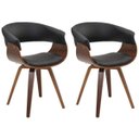 Ver imagem 1 de Kit 2 Cadeiras Decorativas para Escritório Recepção Ohana Fixa Pu Preto