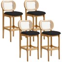 Ver imagem 1 de Kit 04 Banquetas Altas para Cozinha Bancada Sala Tela Betta Fixa L02 Suede Preto - Lyam Lyam Decor
