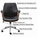 Ver imagem 2 de Kit 2 Cadeiras de Escritório Diretor Giratória com Regulagem de Altura Akon Pu Preto