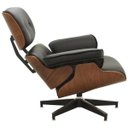 Ver imagem 5 de Poltrona Decorativa Sala de Estar Giratória com Apoia-pés Charles Eames Pu Preto - Gran Belo