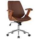 Ver imagem 1 de Cadeira de Escritório Diretor Giratória com Regulagem de Altura Akon Pu Marrom
