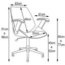 Ver imagem 3 de Cadeira de Escritório Diretor Giratória com Regulagem de Altura Akon Pu Marrom