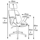 Ver imagem 3 de Kit 2 Cadeiras de Escritório Presidente Giratória com Regulagem de Altura Akon Pu Branco