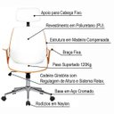 Ver imagem 2 de Kit 2 Cadeiras de Escritório Presidente Giratória com Regulagem de Altura Akon Pu Branco