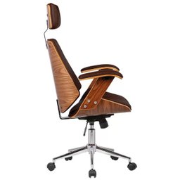 Kit 2 Cadeiras de Escritório Presidente Giratória com Regulagem de Altura Akon Pu Marrom - 5