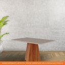 Ver imagem 5 de Mesa de Jantar Retangular 130x80cm Tampo Mdf/vidro Patricia Cimol Cinamomo/off White