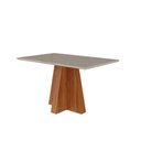 Ver imagem 1 de Mesa de Jantar Retangular 130x80cm Tampo Mdf/vidro Patricia Cimol Cinamomo/off White