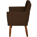 Ver imagem 2 de Kit 2 Poltronas Decorativa para Sala Recepção Beatriz Suede Cores Pé Palito Castanho