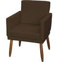 Ver imagem 5 de Kit 2 Poltronas Decorativa para Sala Recepção Beatriz Suede Cores Pé Palito Castanho