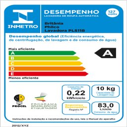 Lava e Seca Philco PLS11B 10KG Inverter 16 Programas 127V - 7