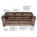 Ver imagem 2 de Jogo de Sofá 2 e 3 Lugares Sala de Estar Pés Madeira Laura Couro Chocolate - Gran Belo