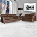 Ver imagem 6 de Jogo de Sofá 2 e 3 Lugares Sala de Estar Pés Madeira Laura Couro Chocolate - Gran Belo