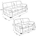 Ver imagem 3 de Jogo de Sofá 2 e 3 Lugares Sala de Estar Pés Madeira Laura Couro Chocolate - Gran Belo