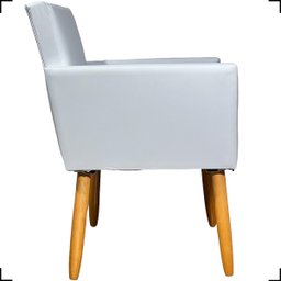 Kit 2 Poltronas Decorativas Para Recepção Manicure Sala Escritório Consultório Corino - 4