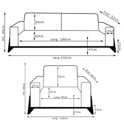 Jogo de Sofá 1 e 3 Lugares Sala de Estar Base Madeira Verônica Veludo Preto - Gran Belo - 3