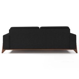 Jogo de Sofá 1 e 3 Lugares Sala de Estar Base Madeira Verônica Veludo Preto - Gran Belo - 7