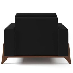 Jogo de Sofá 1 e 3 Lugares Sala de Estar Base Madeira Verônica Veludo Preto - Gran Belo - 8