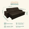 Sofá Retrátil e Reclinável 2,10m Suede Magno Marrom Café - 4