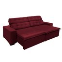 Ver imagem 3 de Sofá Retrátil e Reclinável 2,10m Suede Magno Vinho