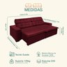Sofá Retrátil e Reclinável 2,10m Suede Magno Vinho - 4
