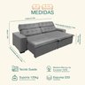 Sofá Retrátil e Reclinável 2,10m Suede Magno Cinza - 4