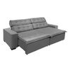 Sofá Retrátil e Reclinável 2,10m Suede Magno Cinza - 3