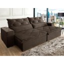 Ver imagem 1 de Sofá Retrátil e Reclinável 2,10m 3 Lugares Suede Lisboa