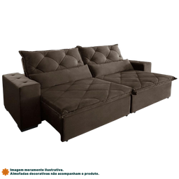 Sofá Retrátil e Reclinável 2,10m 3 Lugares Suede Lisboa - 2