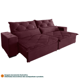 Sofá Retrátil e Reclinável 2,10m 3 Lugares Suede Lisboa - 2