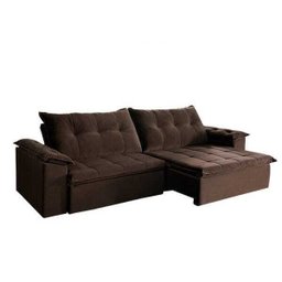 Sofá Retrátil e Reclinável Suede 2,70m Soberano Sofá Casa - 1