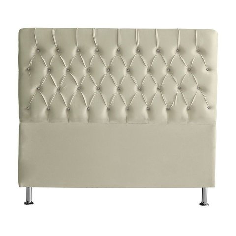 Cabeceira de Cama Box Paris Queen 160 Cm Botão Strass Suede Porcelana do Lar Móveis