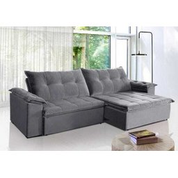 Sofá Retrátil e Reclinável Suede 2,70m Soberano Sofá Casa - 2