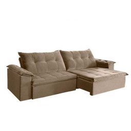 Sofá Retrátil e Reclinável Suede 2,70m Soberano Sofá Casa - 1