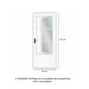 Ver imagem 2 de Porta de Aço Postigo 215x85cm com Grade Quadrada Minas Sul MGM Abertura Direita Branco