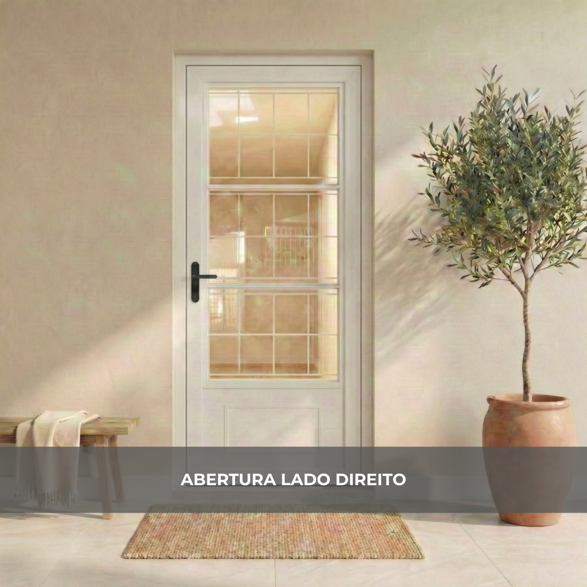 Ver imagem 3 de Porta de Aço Postigo 215x85cm com Grade Quadrada Minas Sul MGM Abertura Direita Branco