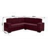 Sofá de Canto Suécia Tecido Suede Pluma Vinho - 3