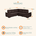 Ver imagem 5 de Sofá de Canto 4 Lugares Suede New Alphaville Marrom Café