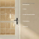 Ver imagem 4 de Porta de Aço Postigo com Grade Quadrada Branca Minas Sul MGM 215x85cm Abertura Esquerda