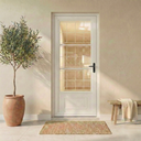 Ver imagem 5 de Porta de Aço Postigo com Grade Quadrada Branca Minas Sul MGM 215x85cm Abertura Esquerda