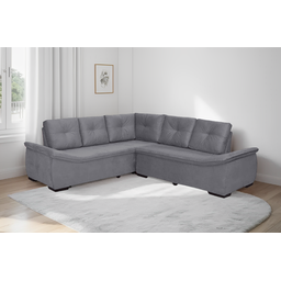 Sofá de Canto 4 Lugares Suede New Alphaville Cinza Sofá Casa - 1